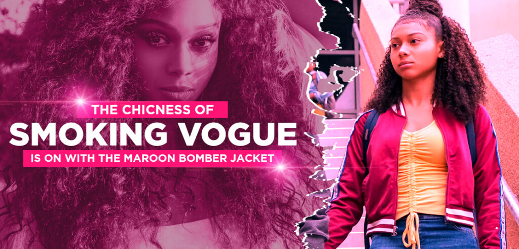 maroon bomber jacket