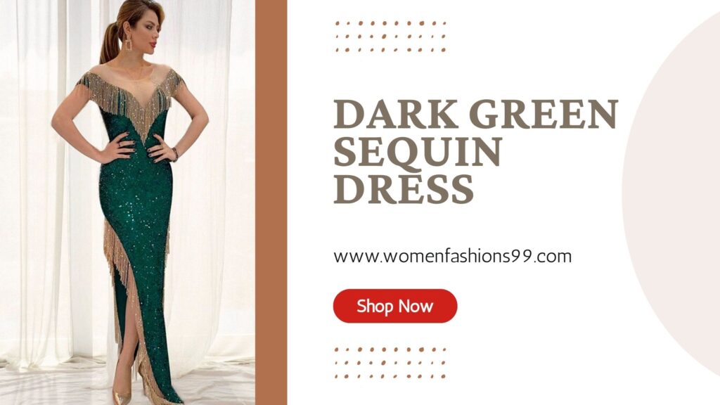 Dark Green Sequin Dress