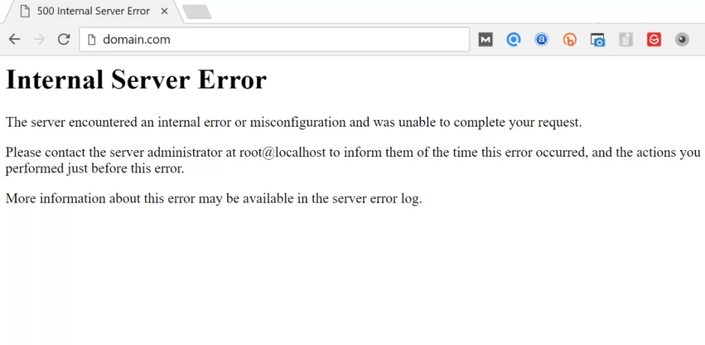Fix Internal Server Error