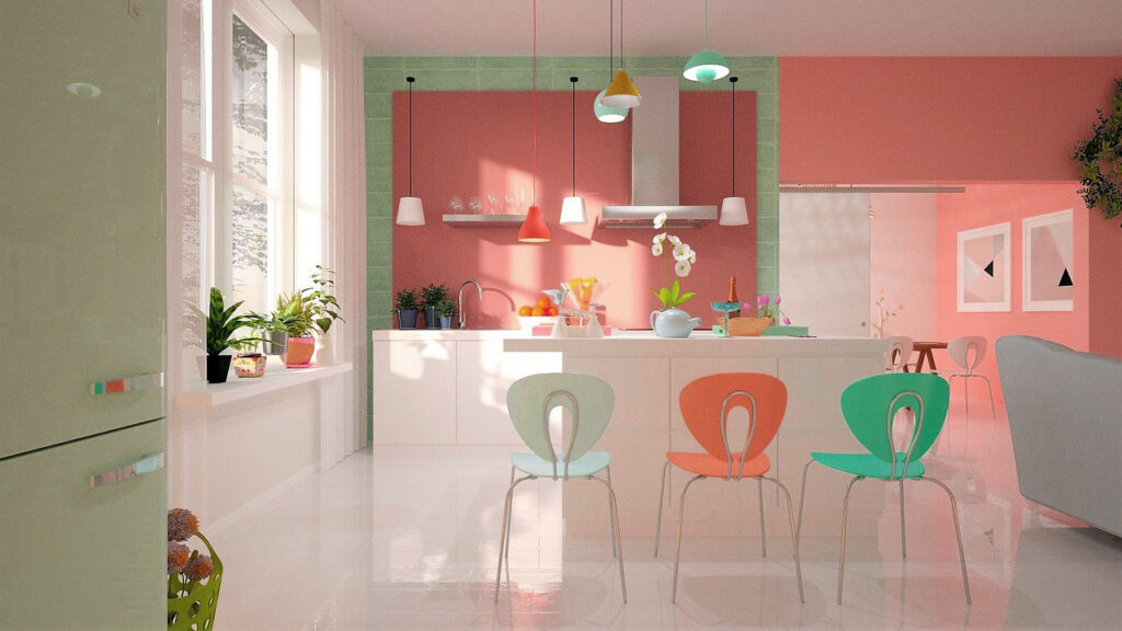 teal kitchen