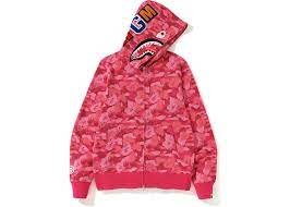 pink bape hoodie